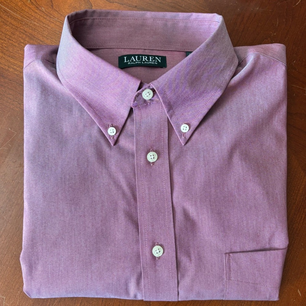 Lauren Ralph Lauren | Mens XL 17 32-33 | Ruby | Button Down Shirt | Small Flaw